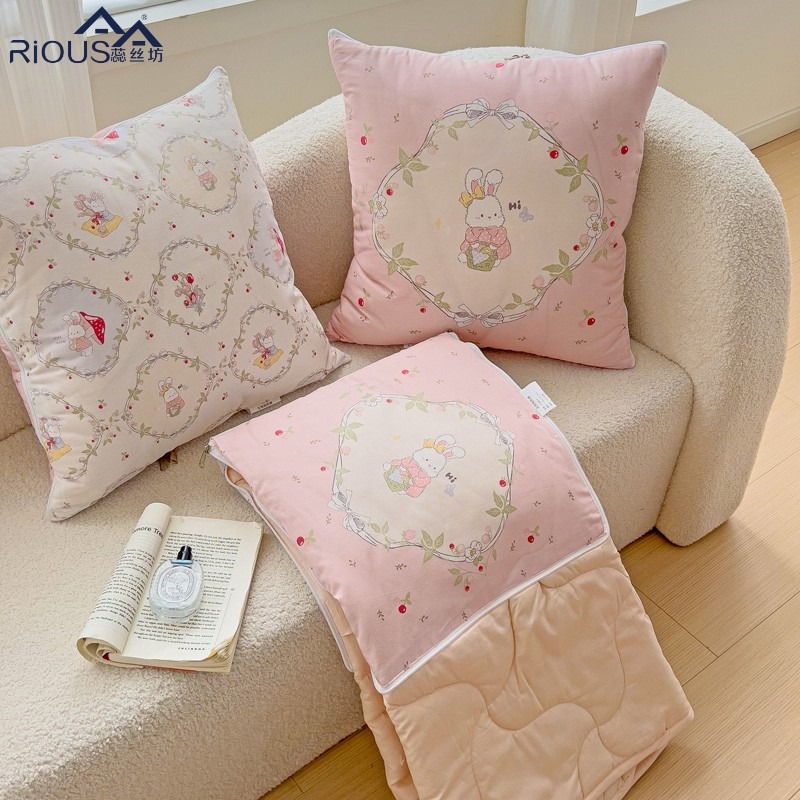 蕊丝坊家纺新款40支全棉数码印花抱枕被